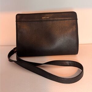 Matt & Nat Black Crossbody Bag with Rose Gold Accents